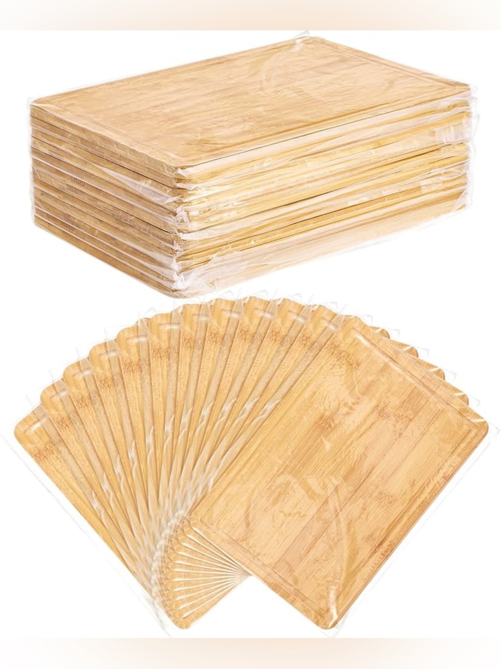 Patelai 10Pack Bulk Plain Cutting Board Set Kitchen Chopping Boards
